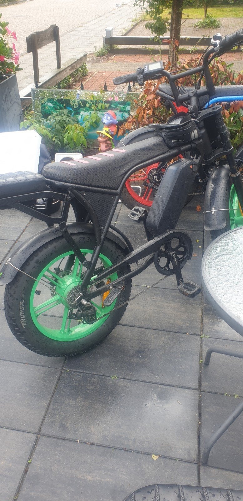 Stoere fatbike met groene velgen en comfortabel zadel, Fietsen en Brommers, Elektrische fietsen, Ophalen, Gebruikt, Overige merken