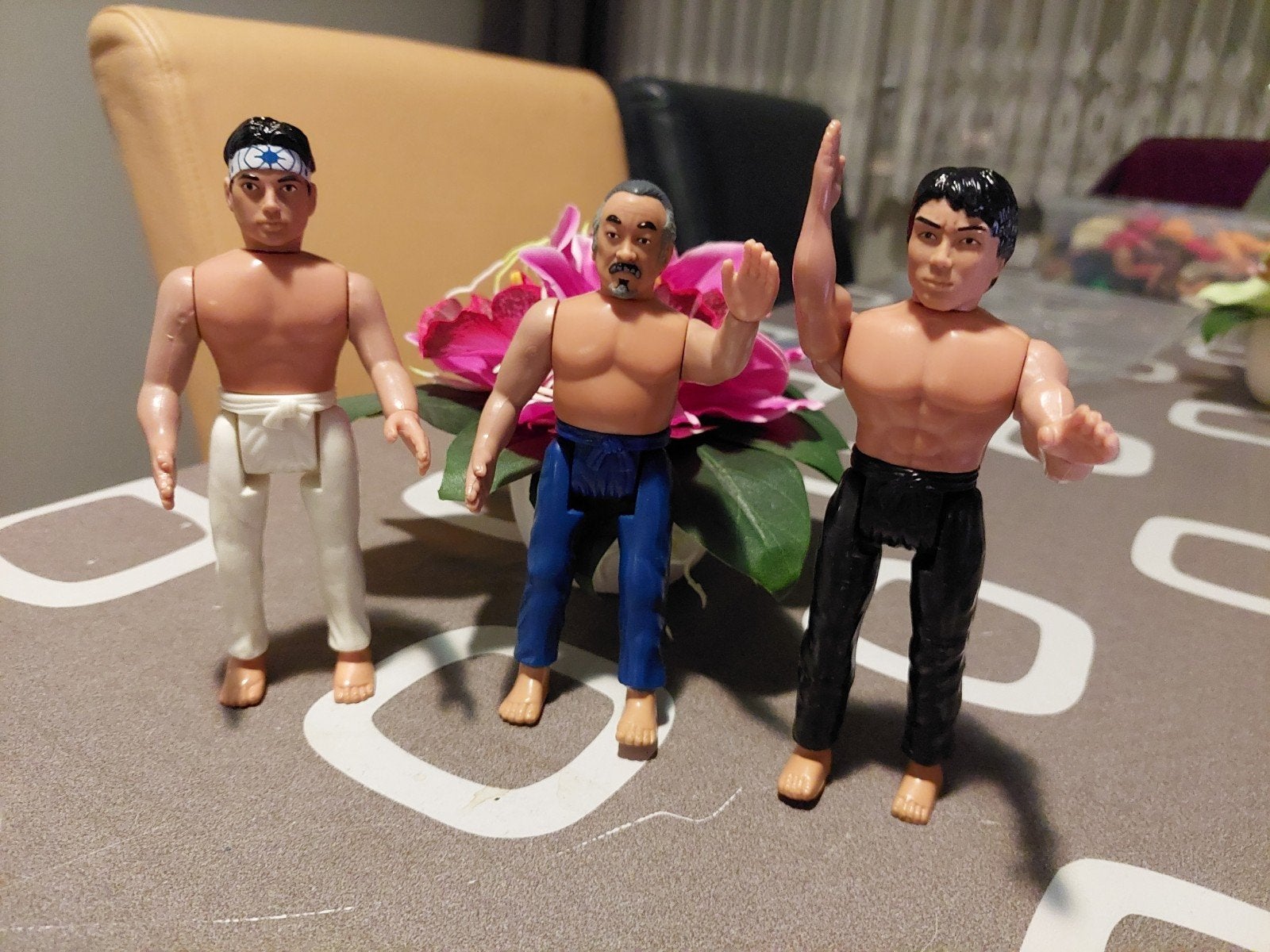 The Karate Kid - Mr Miyagi - Chozen. Poppen. 1986. Vintage., Verzamelen, Ophalen of Verzenden, Zo goed als nieuw