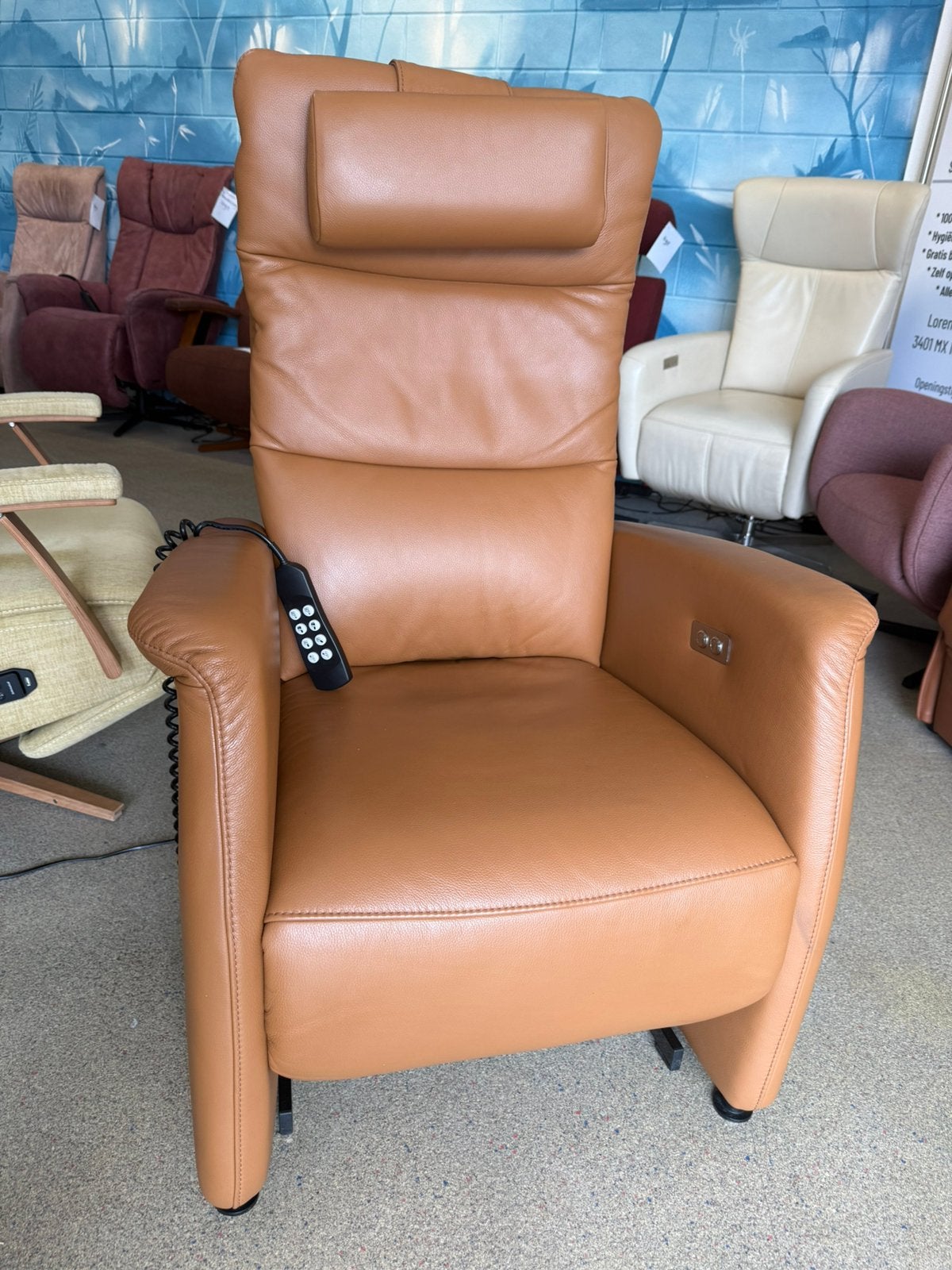 Prominent sta op elektrische relax stoel gratis bezorging, Ophalen of Verzenden, Zo goed als nieuw, Leer, Ruim 100 fauteuils in alle kleuren en maten