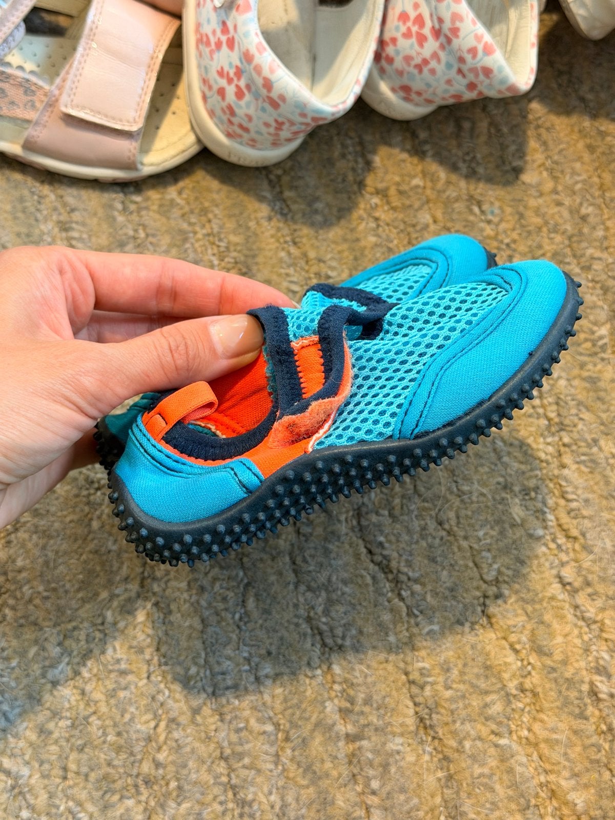 H&M waterschoenen maat 22 - blauw/oranje, Ophalen of Verzenden, Gebruikt, Jongen of Meisje, Schoenen