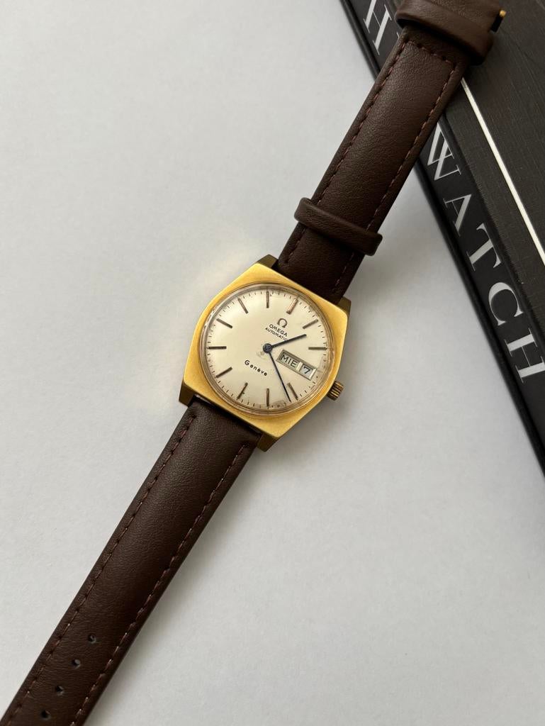 Omega Genève vintage, Staal, Polshorloge, Ophalen of Verzenden, Omega