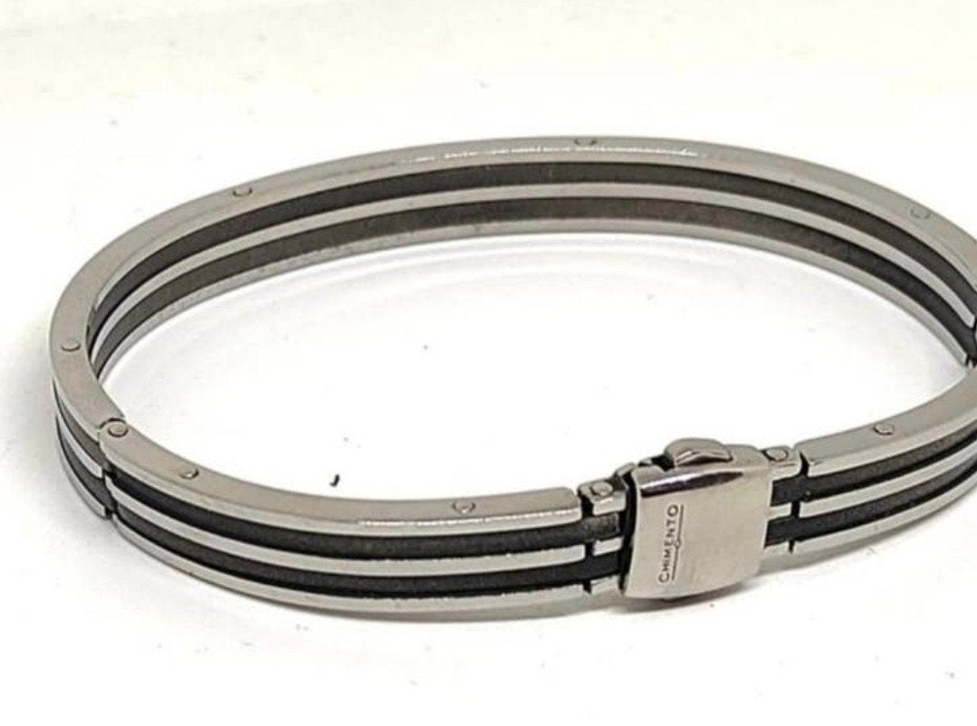 Chimento armband staal carbon fiber PVD dames 25.1g, Ophalen of Verzenden, Overige materialen
