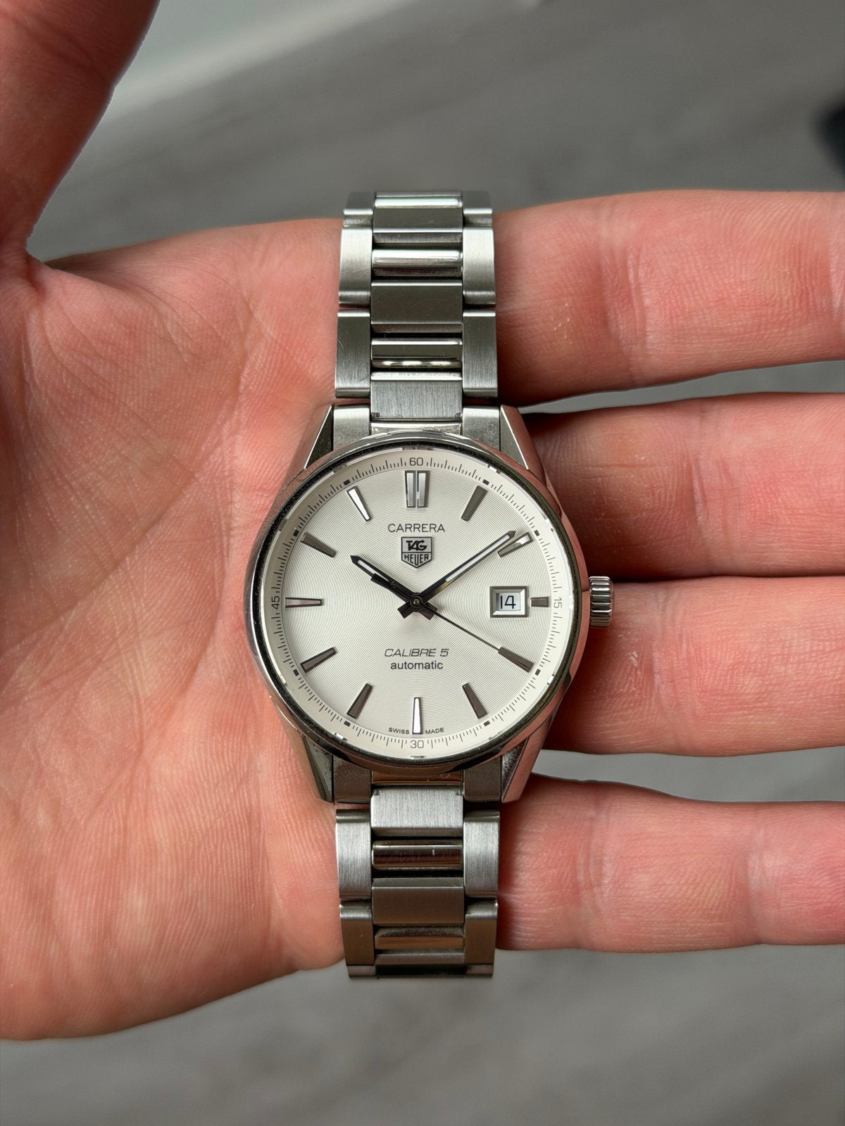 TAG Heuer Carrera Calibre 5 39 mm Automaat Full Set, Staal, Staal, Polshorloge, Ophalen of Verzenden