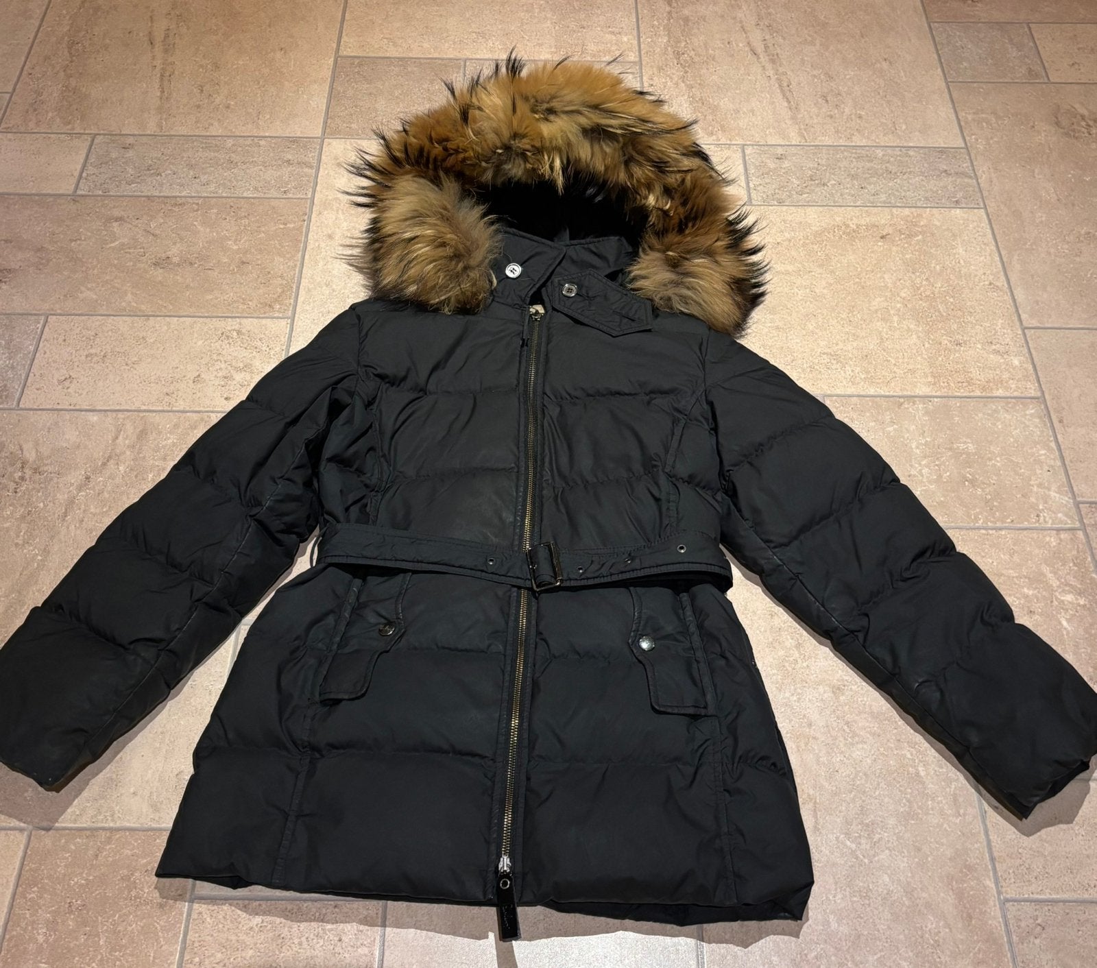 Burberry winterjas orgineel maat s, Mi, Zwart, Zo goed als nieuw, Mi