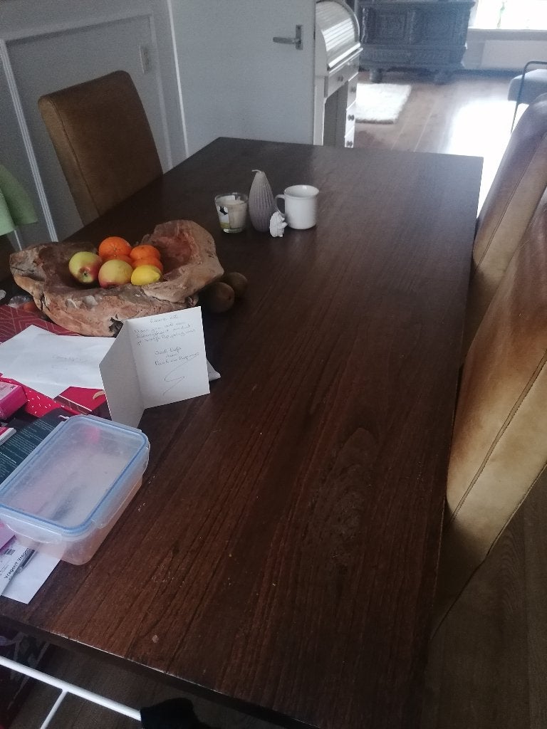 Eettafel, eetstoelen, Huis en Inrichting, Ophalen, Gebruikt, 150 tot 200 cm, Vier personen