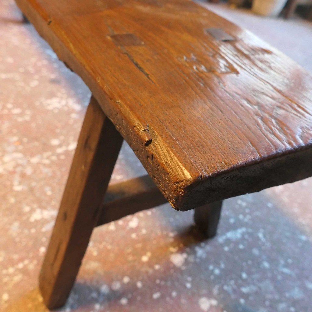 Dingklik bank DQ4 ANTIEK landelijk tafel oud teak hout 163cm, Ophalen of Verzenden