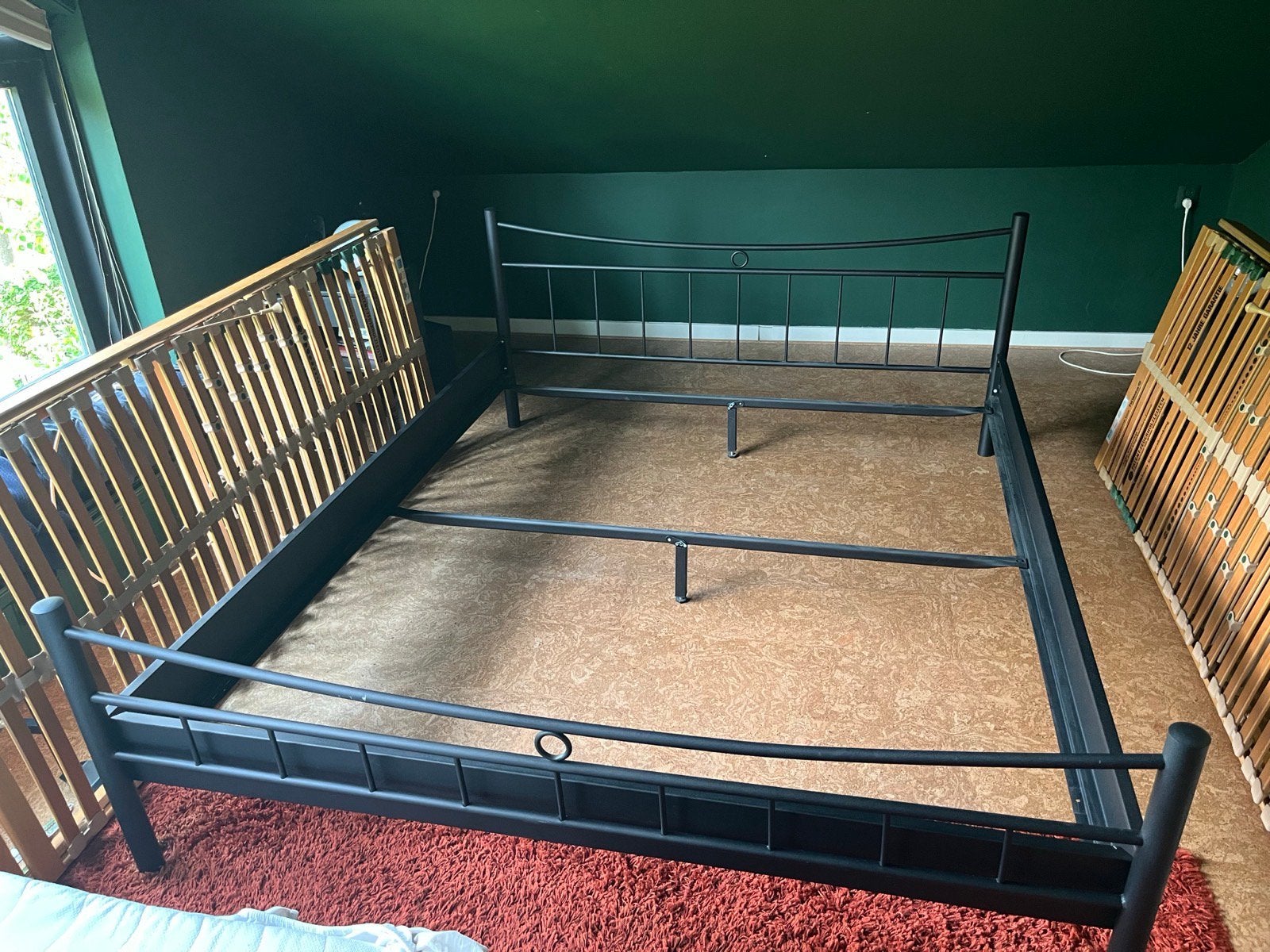 Bed 220 x 180, Huis en Inrichting, Slaapkamer | Bedden, Ophalen, Gebruikt, Zwart, Tweepersoons