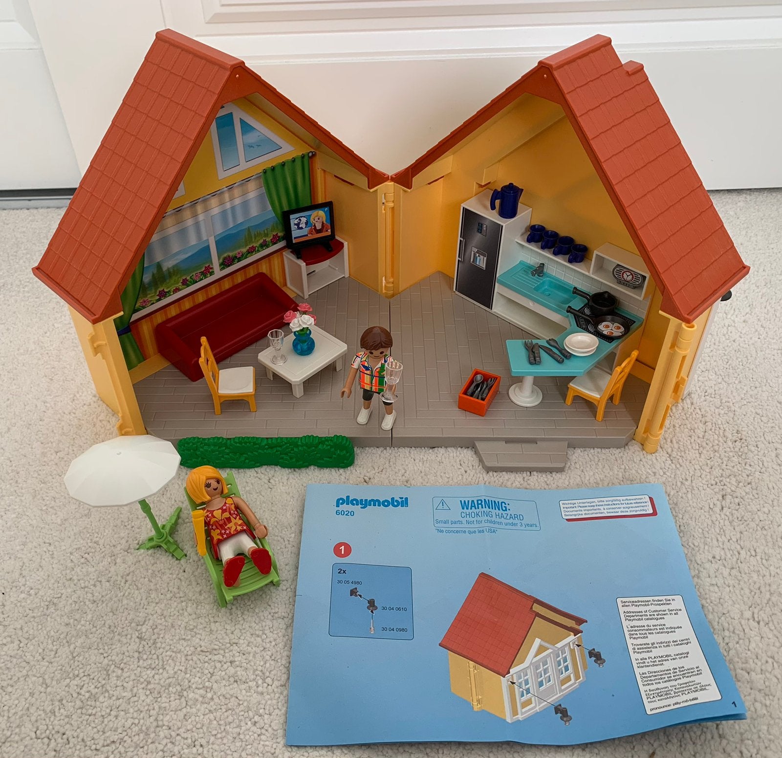 Leuk Playmobil meeneem zomerhuis!, Gebouw, Complete set, Ophalen of Verzenden, Zo goed als nieuw