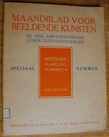Maandblad Beeldende Kunsten -1936 Zomer-tentoonstellingen, Ophalen of Verzenden, Gelezen, Schilder- en Tekenkunst