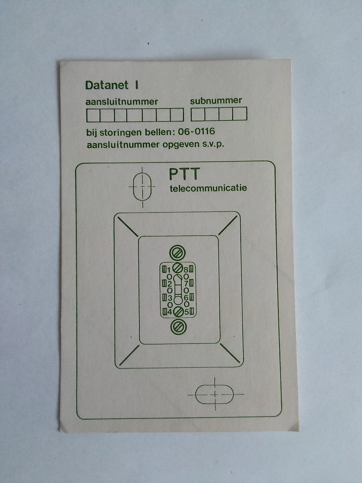 Sticker PTT Telecommunicatie Datanet I, Verzenden, Zo goed als nieuw