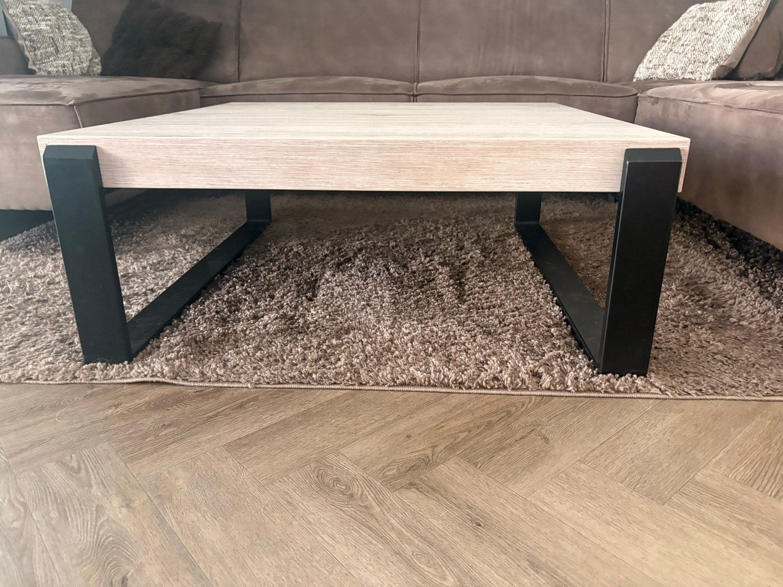 Salontafel Durban van Sanders Meubel - U-poot metaal, Huis en Inrichting, Tafels | Salontafels, Ophalen, Zo goed als nieuw, 100 tot 150 cm
