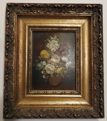 Schilderij Bloemen van R. Rossini., Antiek en Kunst, Ophalen of Verzenden