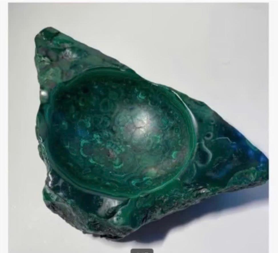 Malachiet schaal zwaar, 660 gram, 15 x 9 x 3 cm vaste prijs, Ophalen of Verzenden