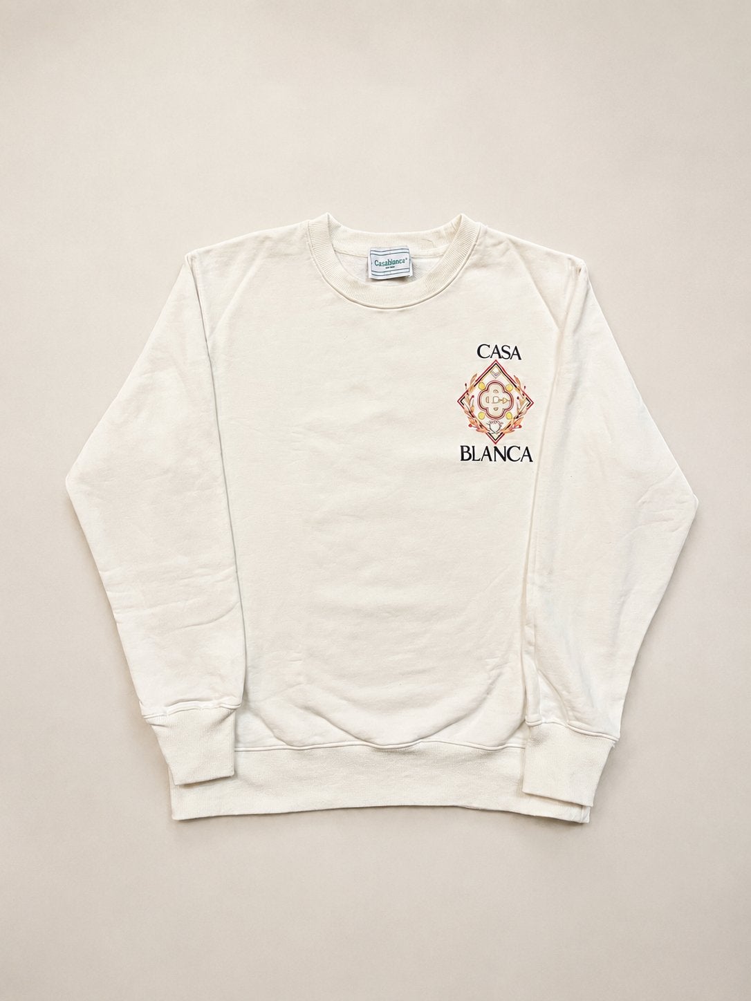 Casablanca Tennis Club sweatshirt wit/cream maat L, Verzenden, Zo goed als nieuw, Maat 52/54 (L), Wit