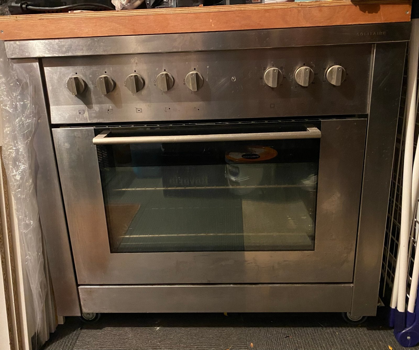 Solitaire gasfornuis met oven en 5 pitten, Ophalen, Gebruikt, 60 cm of meer, Gas