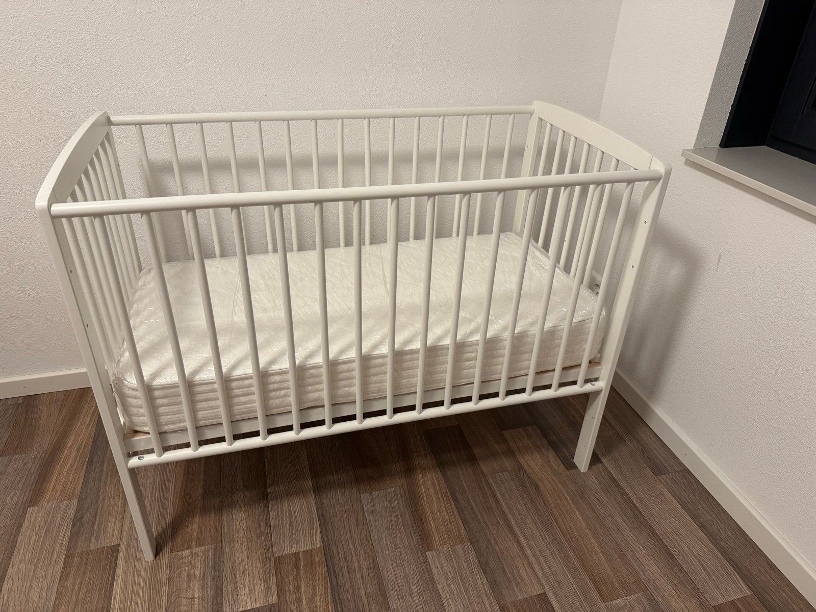 60x120 Babybed with boxspring matras, Ophalen, Gebruikt, Lattenbodem, Minder dan 140 cm