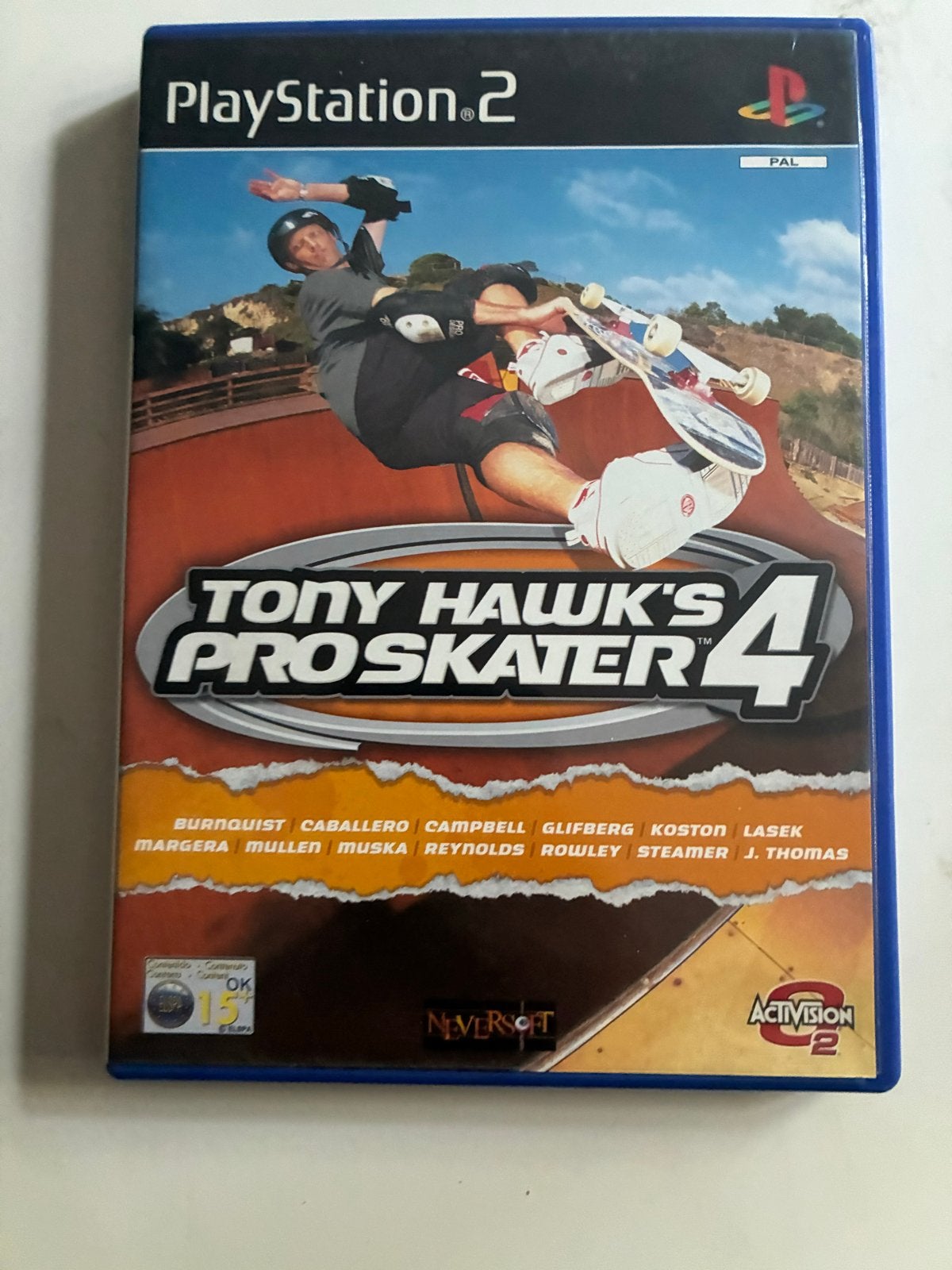 Tony Hawk's Pro Skater 4 - PlayStation 2 (PS2) - Skateboard, Gebruikt, 1 speler, Ophalen of Verzenden, Vanaf 3 jaar