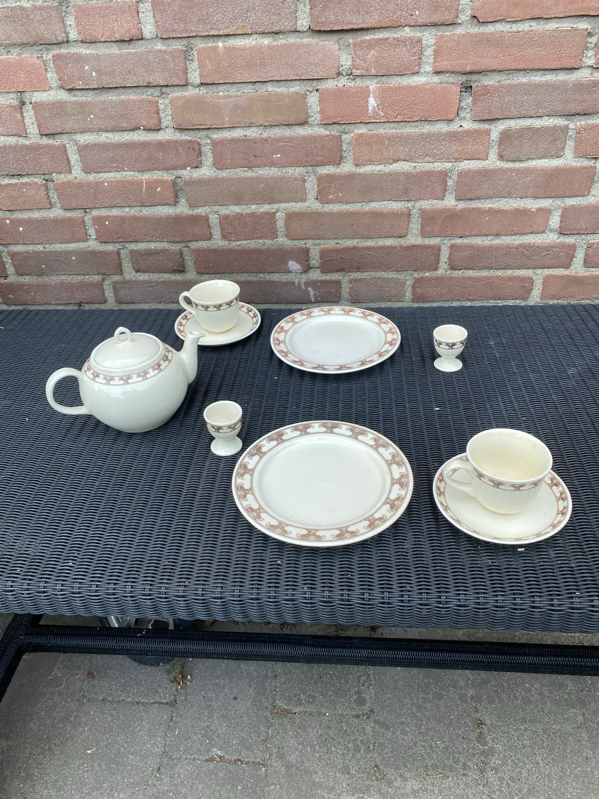 Ontbijtset voor 2 personen, Vos Home & Garden Collections., Huis en Inrichting, Gebruikt, Overige merken, Ophalen of Verzenden
