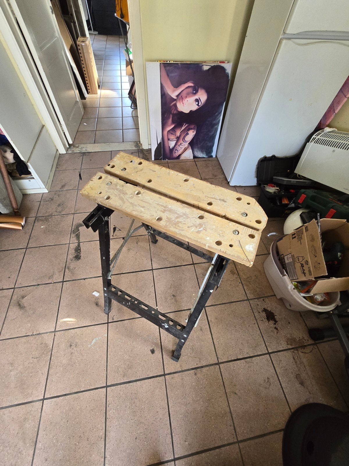 Inklapbare werktafel, Ophalen, Gebruikt