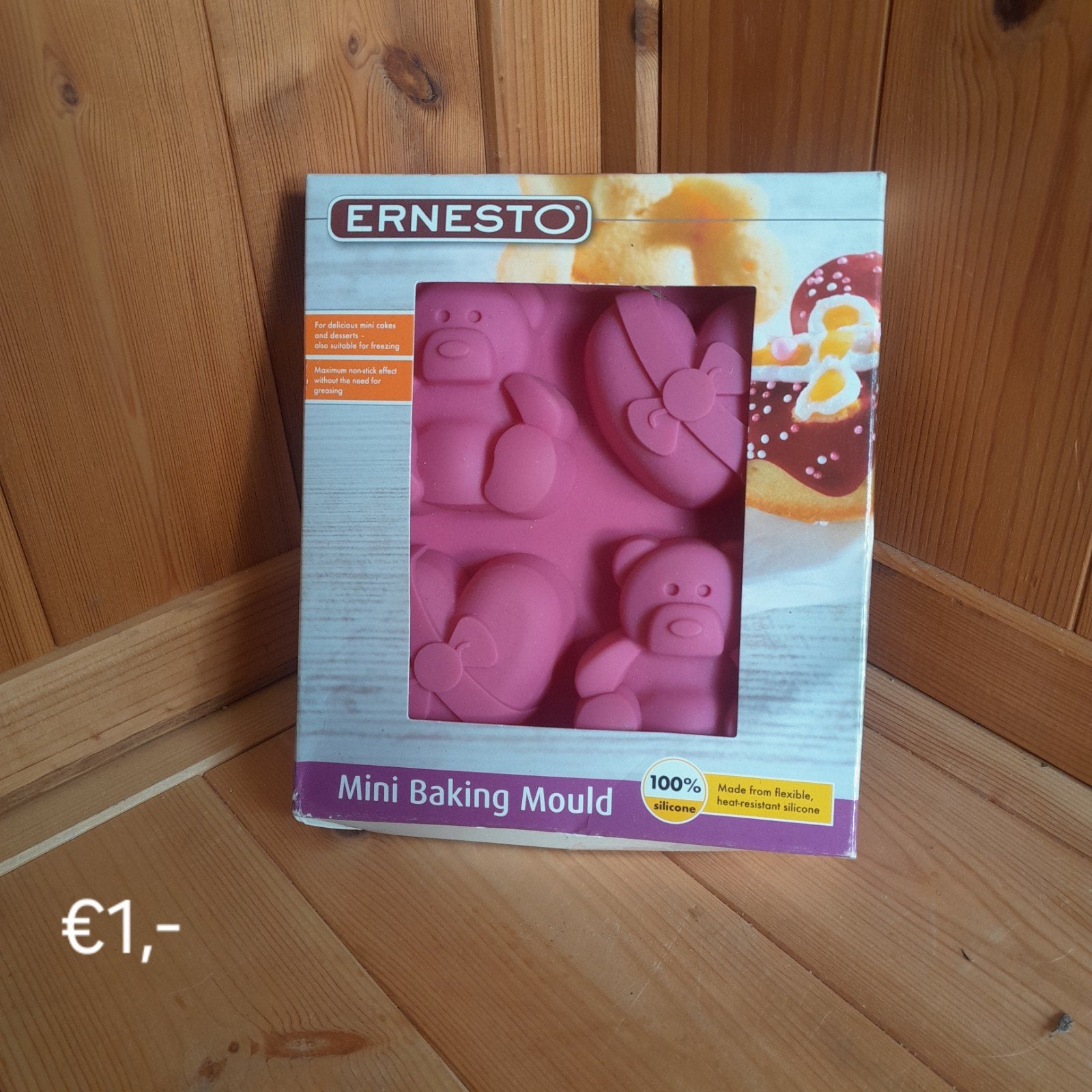ERNESTO Mini Bakvormpjes Siliconen - Beer en Hart, Ernesto, Overige typen, Nieuw, Ophalen of Verzenden
