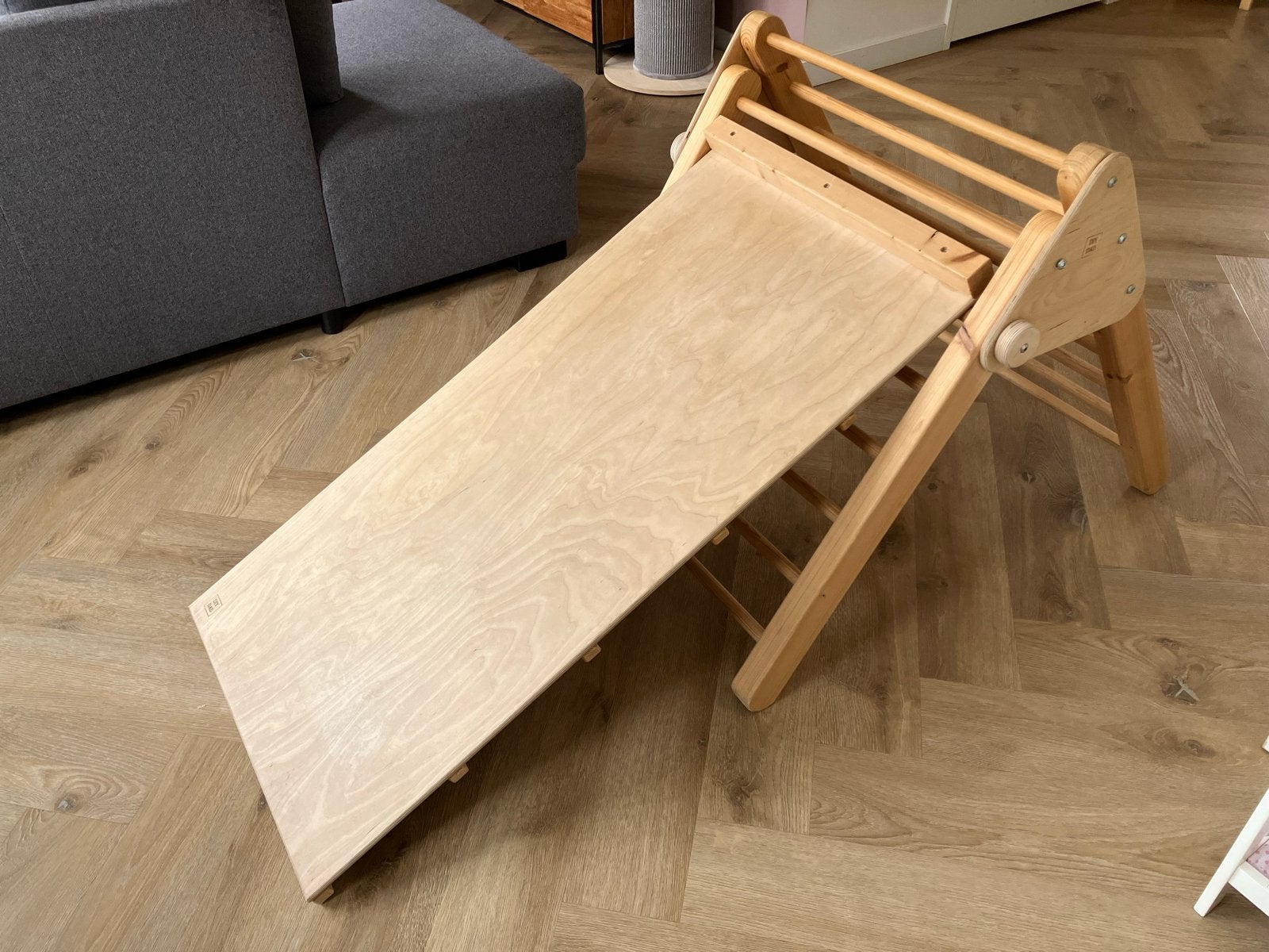 DIY Dad Klimrek/klimdriehoek met Glijbaan, Ophalen, Zo goed als nieuw, Klimwand