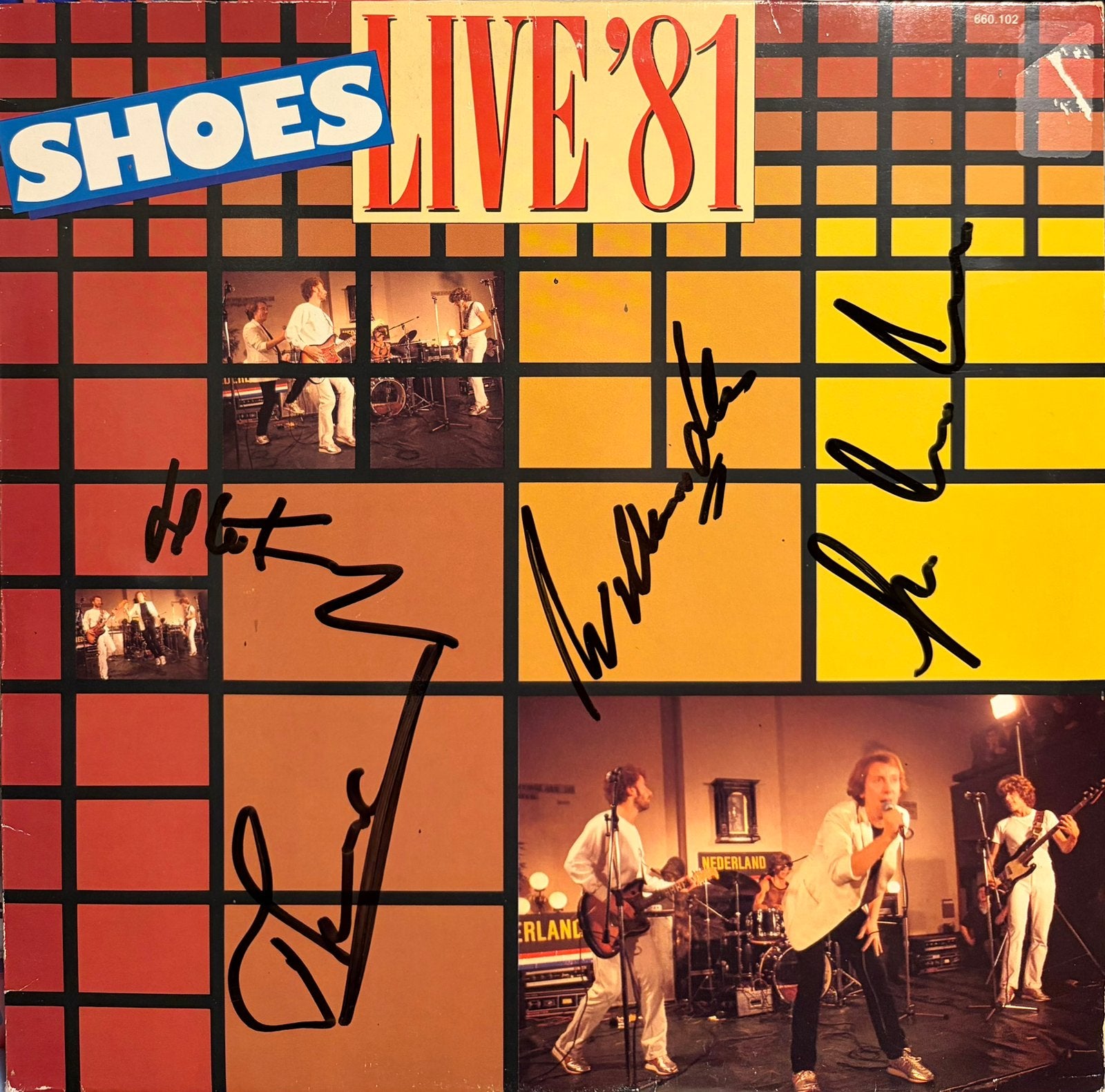Nederpop LP The Shoes - Live ‘81 GESIGNEERD!, LP, Gesigneerd, Ophalen of Verzenden, Zo goed als nieuw