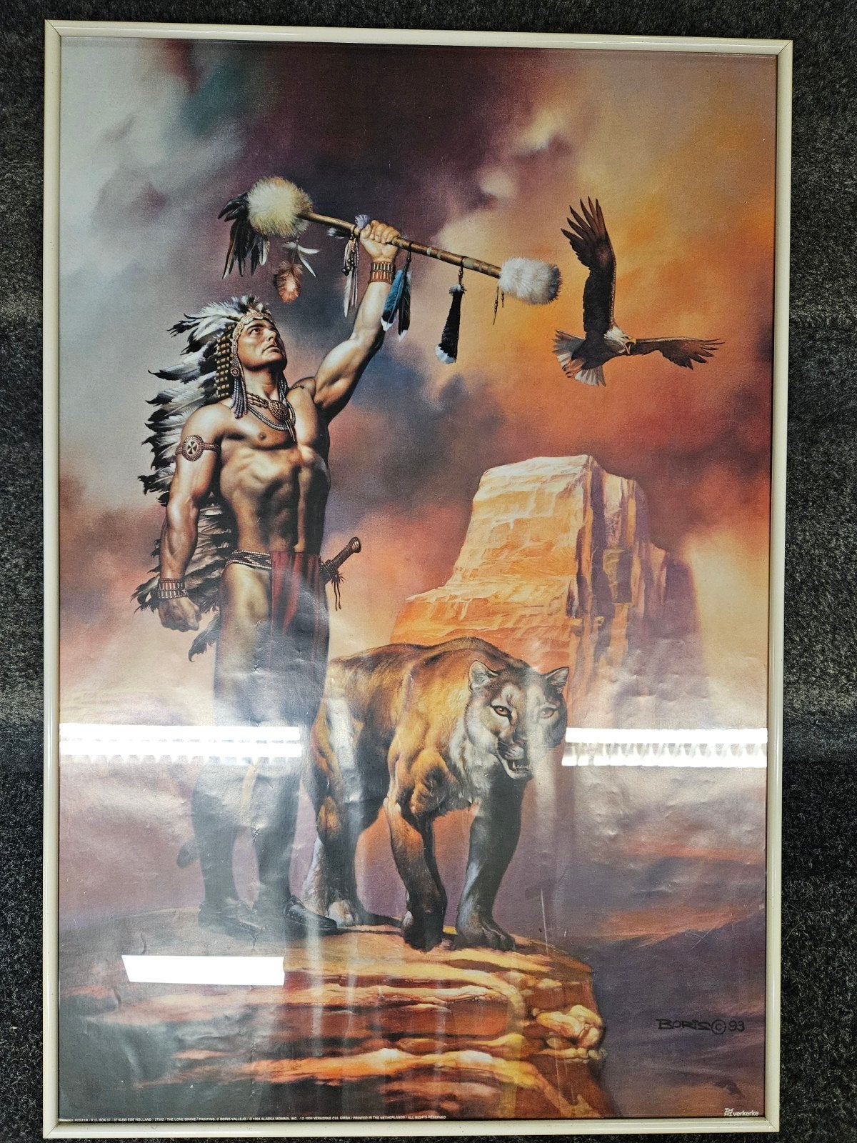 Indianen poster in lijst, Ophalen, 50 – 75, Minder dan 50 cm, Gebruikt