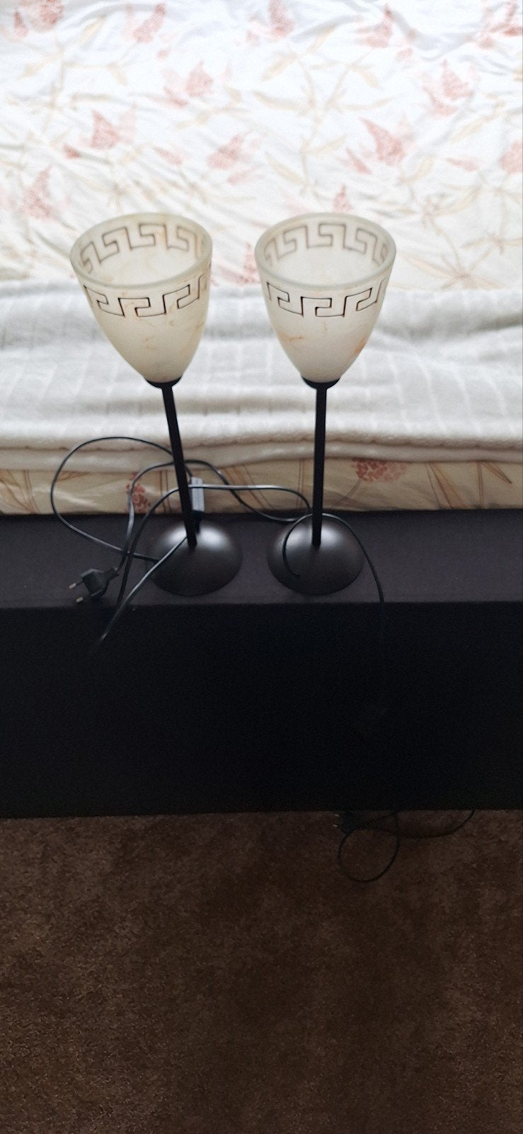 Set van 2 tafellampen met Griekse stijl, Ophalen, Gebruikt