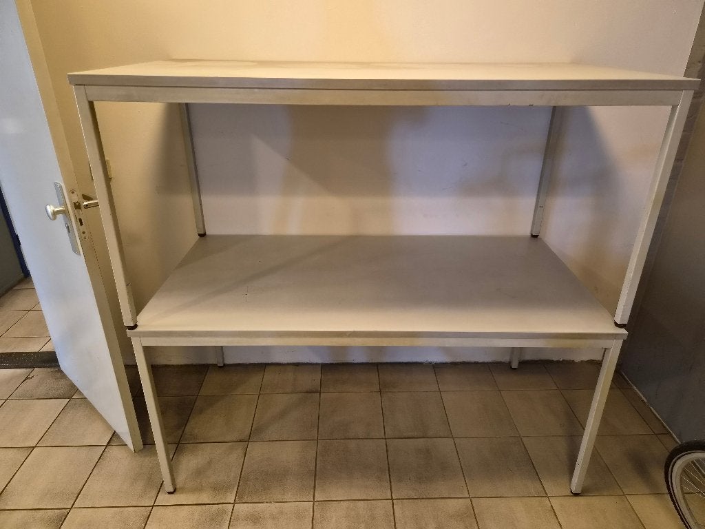 Eet tafel / kantine tafel grijs 0.80x1.60m, Ophalen, Kunststof, Gebruikt, 50 tot 100 cm