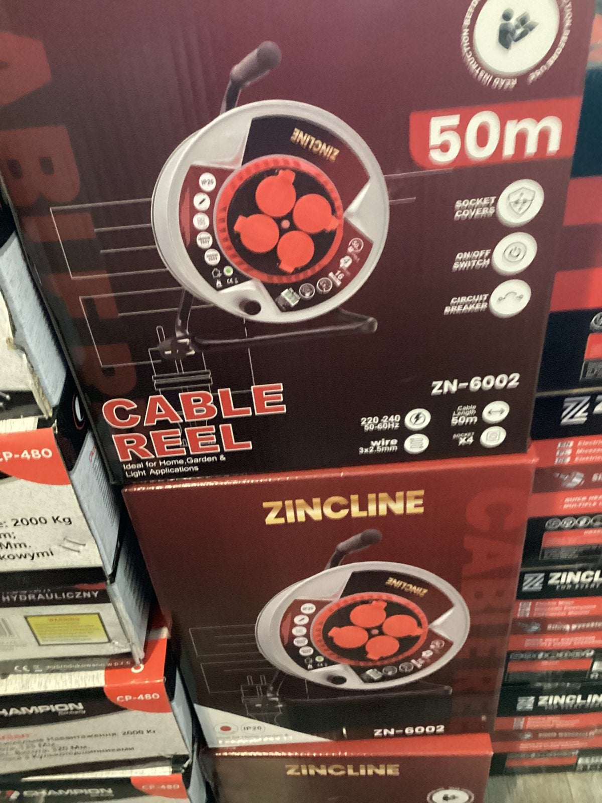 50 meter haspel 2800 w 3 G 4 stopcontacten koperdraad 2.5 mm, Ophalen of Verzenden, Nieuw, Kabelhaspel