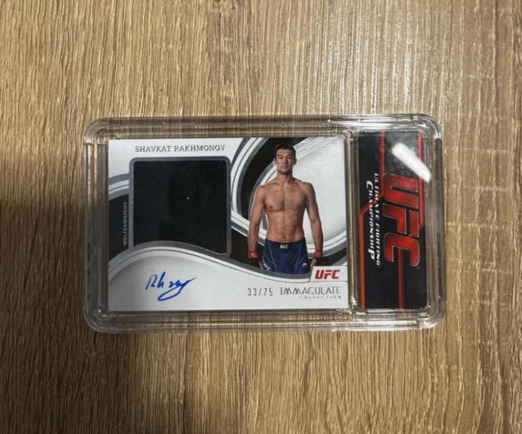 Shavkat Rakhmonov /75 handtekening UFC Panini, Ophalen of Verzenden, Zo goed als nieuw, Plaatje