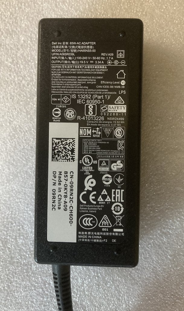 Dell voeding 09RN2C - Voeding 19V - 65Watt, Computers en Software, Ophalen of Verzenden, Gebruikt, Dell