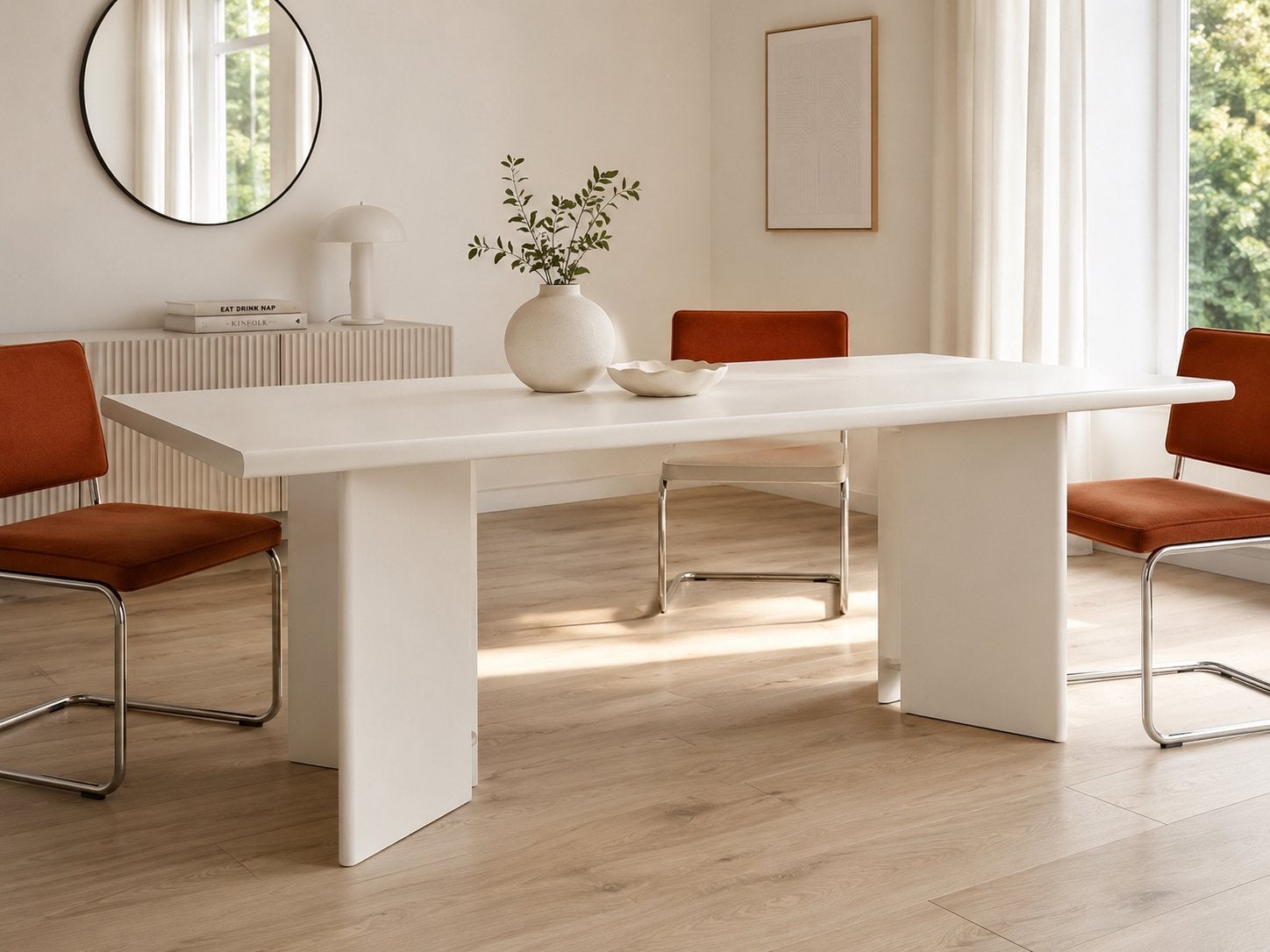 Grote Witte Design Eettafel - Modern en Ruim, Ophalen, Overige materialen, 50 tot 100 cm, Zo goed als nieuw