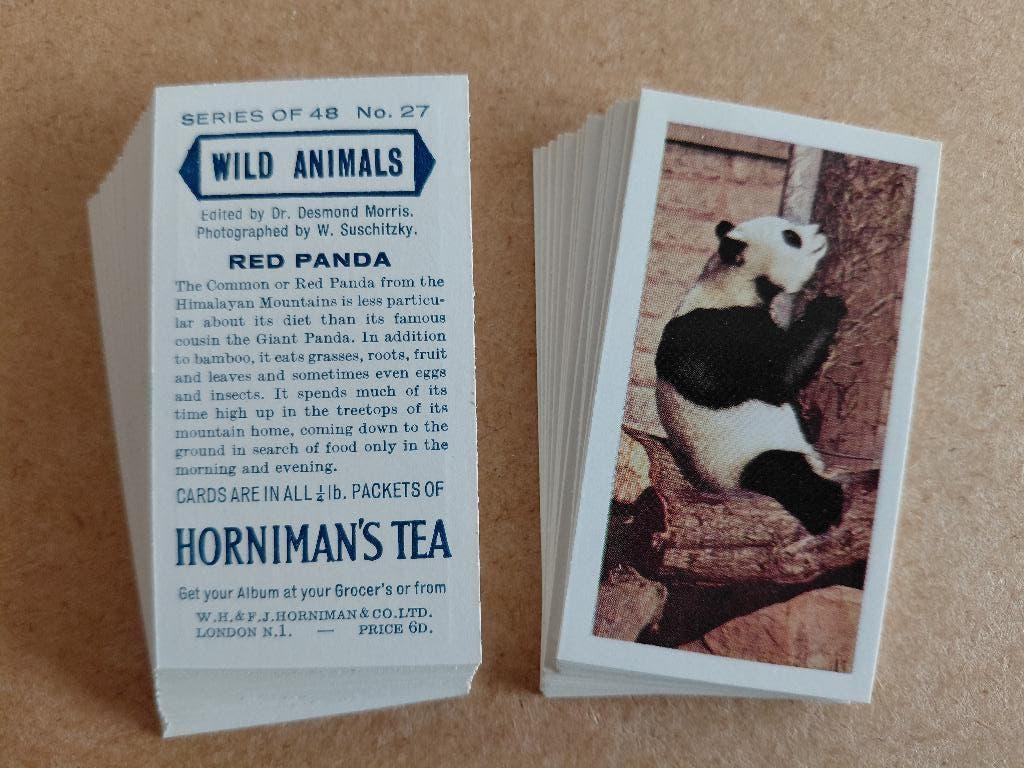 Wild Animals complete set 48 tea cards Horniman's Tea 1958, Ophalen, Zo goed als nieuw