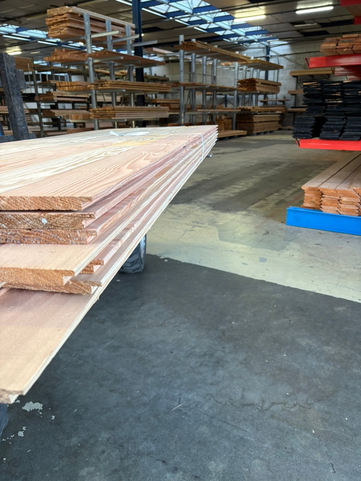 B keus dakbeschot/vellingdeel/douglas/aanbieding, Ophalen, Minder dan 25 mm, Zo goed als nieuw, Plank