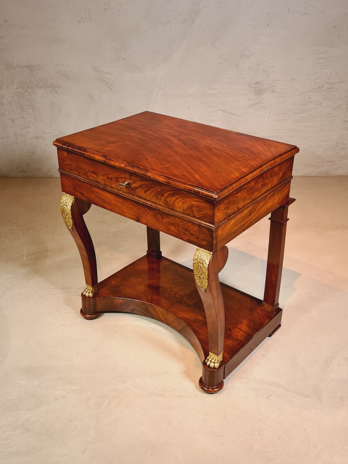 Wandtafel, Toilettafel, Empire, Mahonie, Ophalen