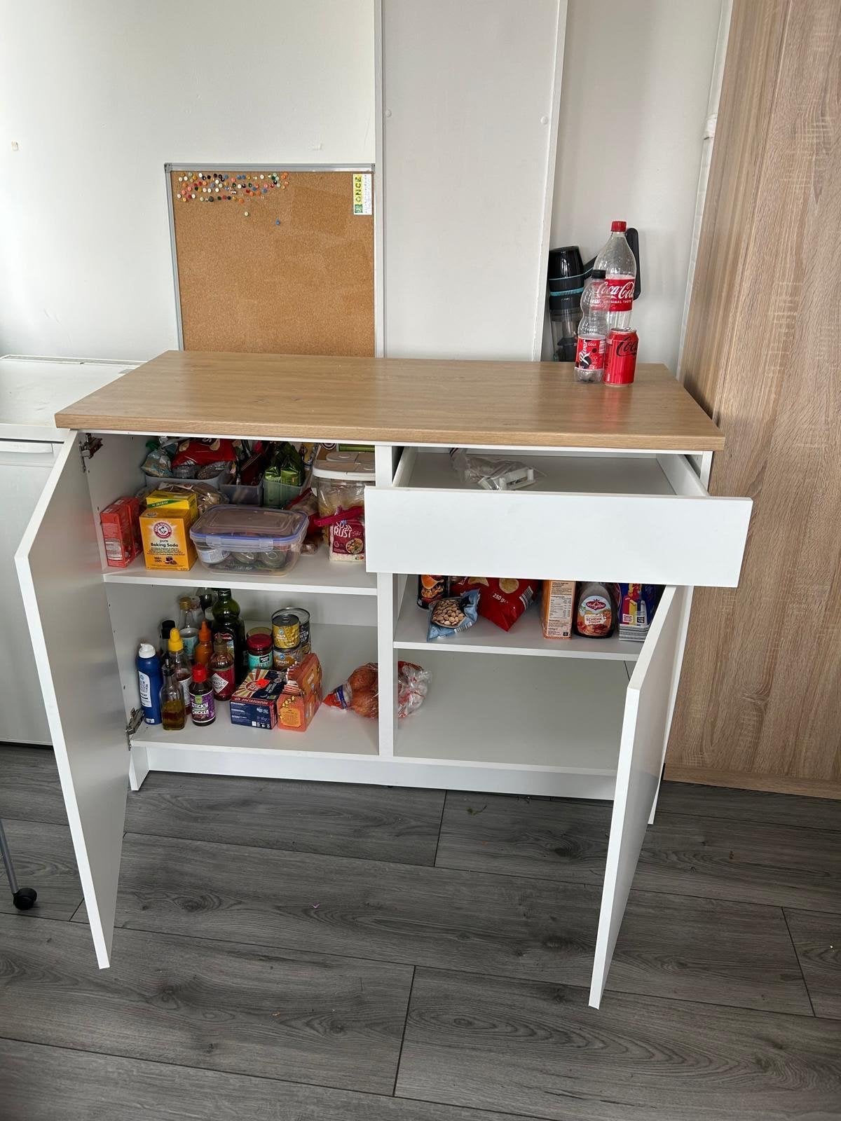 IKEA KNOXHULT Onderkast met deuren en lade, wit, 120 cm., Huis en Inrichting, Ophalen, Wit, Overige typen, Zo goed als nieuw
