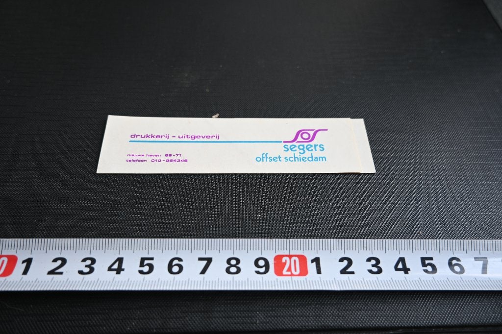 sticker Schiedam SEGERS offset drukkerij uitgeverij *, Ophalen, Zo goed als nieuw
