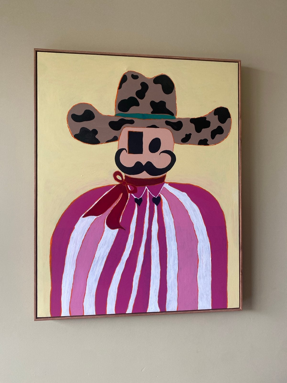 Uniek Schilderij: Abstracte Cowboy met Strepen, Ophalen