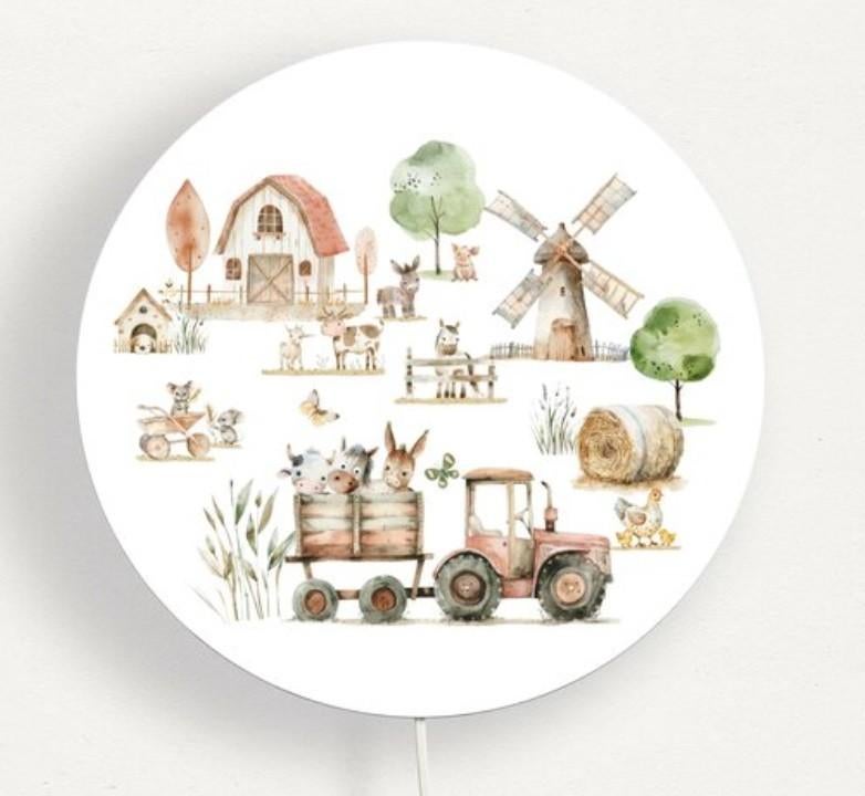 Ronde Wandlamp Boerderij Little Dreamzzz 30 cm (Ø), Bi & Li Creaties, Nieuw, Ophalen of Verzenden, Bilicreaties@gmail.com
