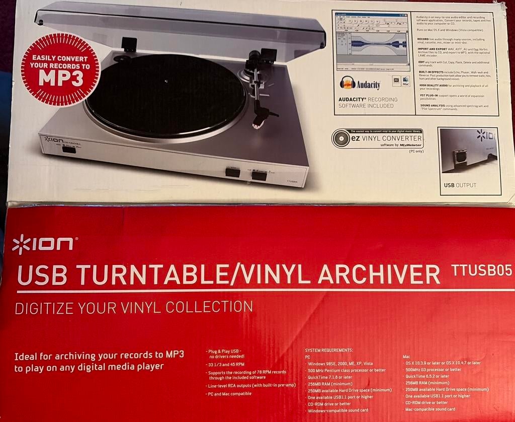 ION TTUSB05 platenspeler USB – nieuw in doos, Overige merken, Nieuw, Ophalen of Verzenden, USB-aansluiting