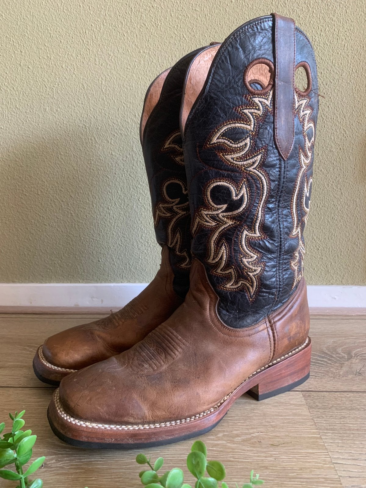 Hecho de Mexico boots 45 46 western boots square toe, -, Boots, Ophalen of Verzenden, Zo goed als nieuw