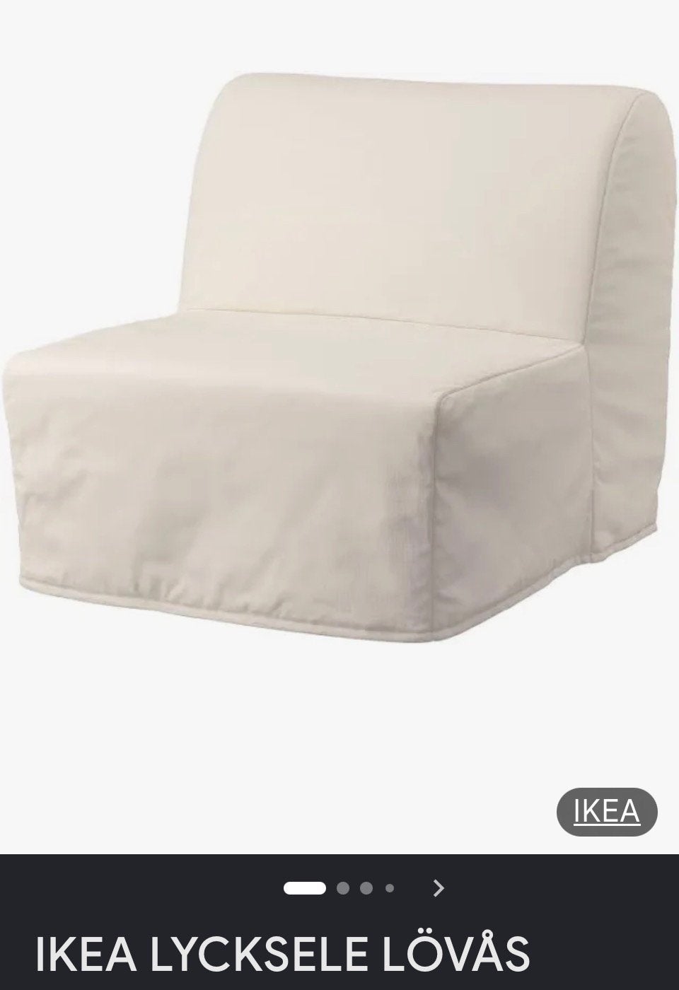 IKEA Lycksele LÖVÅS slaapstoel, Huis en Inrichting, Slaapkamer | Slaapbanken, Ophalen, Gebruikt, Eenpersoons, Beige