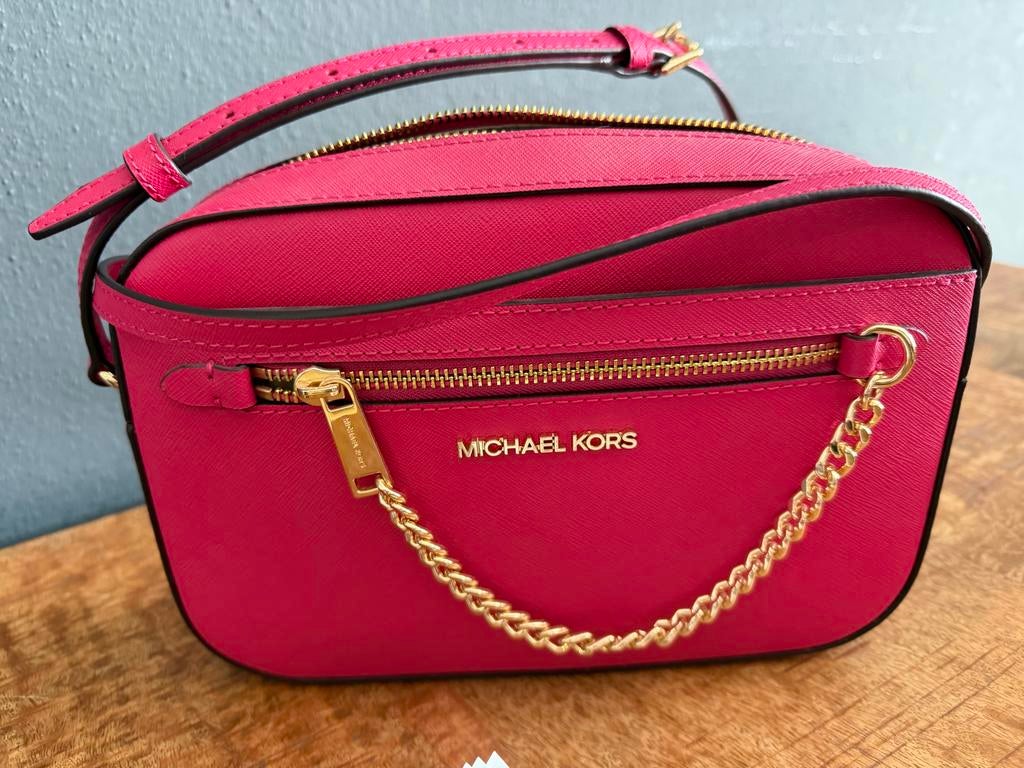 Michael Kors Jet Set Item Schoudertasje - roze, Sieraden, Tassen en Uiterlijk, Tassen | Damestassen, Ophalen of Verzenden, Zo goed als nieuw