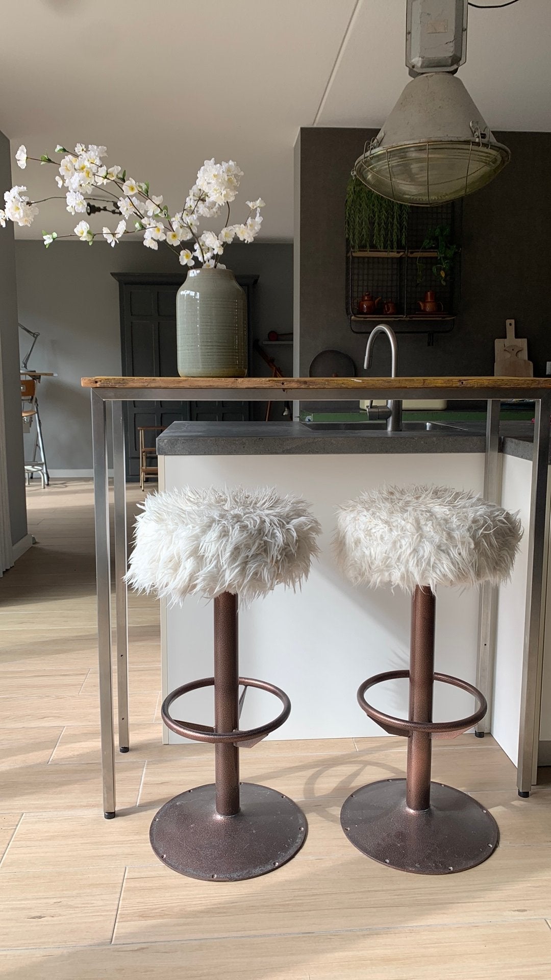 Set van 2 barkrukken, Ophalen, Gebruikt, In hoogte verstelbaar, 90 cm of meer