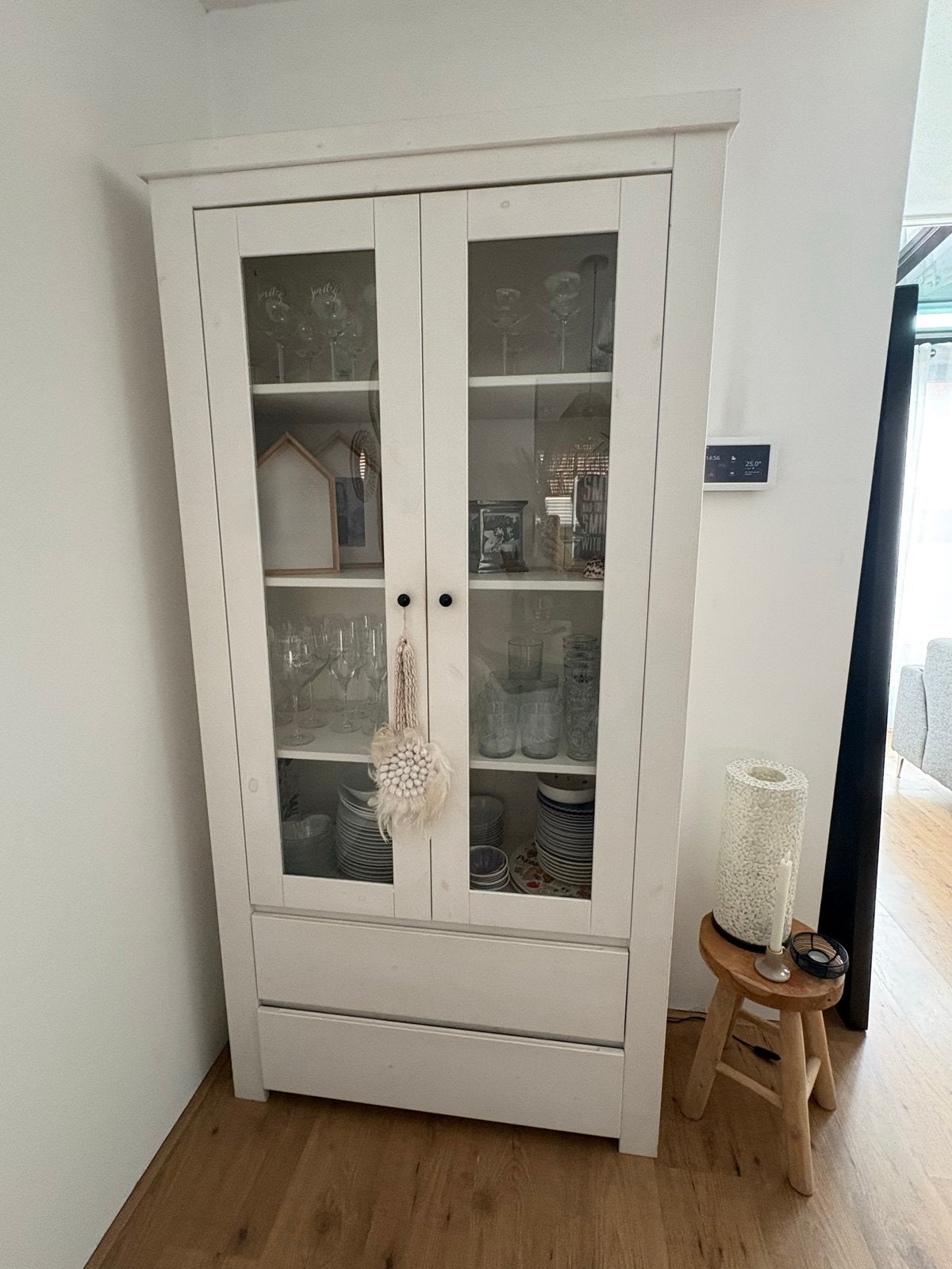 Vitrinekast servieskast 100x205x40 cm - Gebruikt, Huis en Inrichting, Ophalen, Gebruikt, 100 tot 150 cm, 200 cm of meer