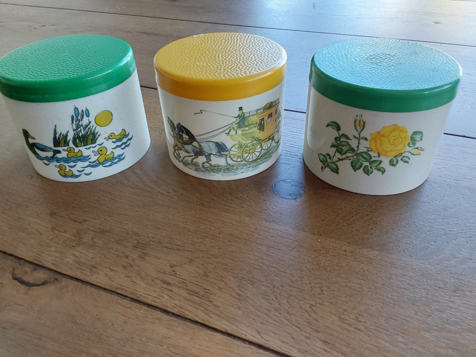 3 Vintage opberg potjes, Ophalen of Verzenden