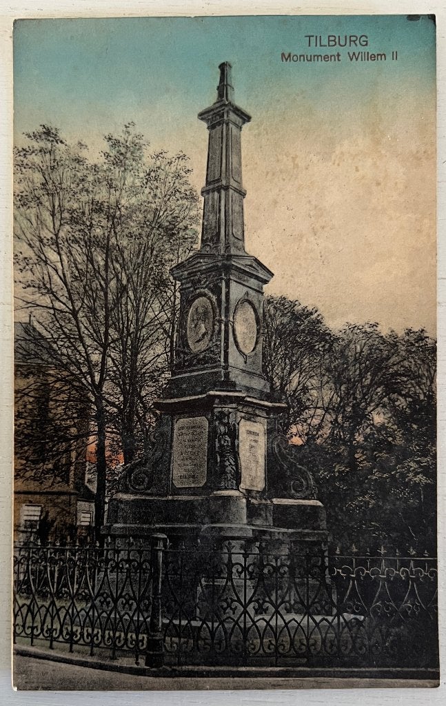 Oude Ansichtkaart  - Tilburg - Monument Willem ll, Ophalen of Verzenden, Voor 1920, Gelopen, Noord-Brabant
