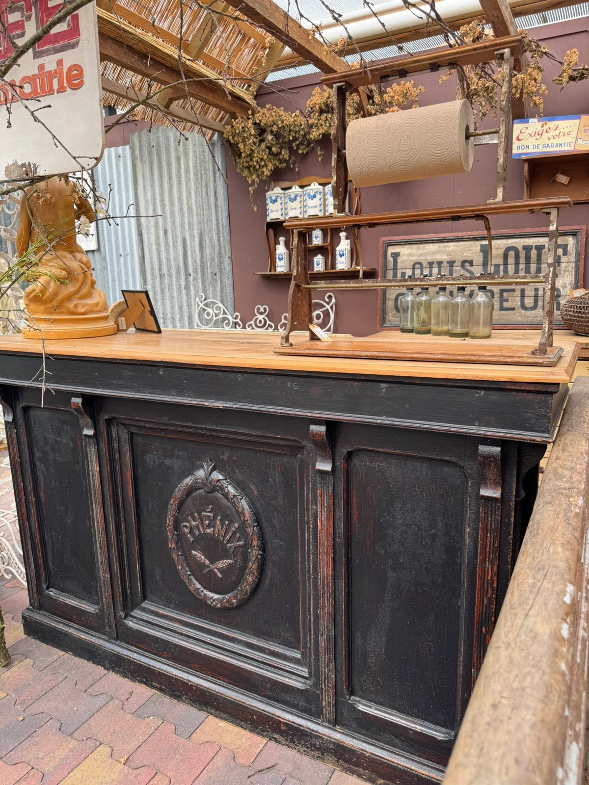 Bar/toog/toonbank, Frankrijk, zwart/bruin, panelen, Huis en Inrichting, Barren, Ophalen, Gebruikt, Mvt, Nvt
