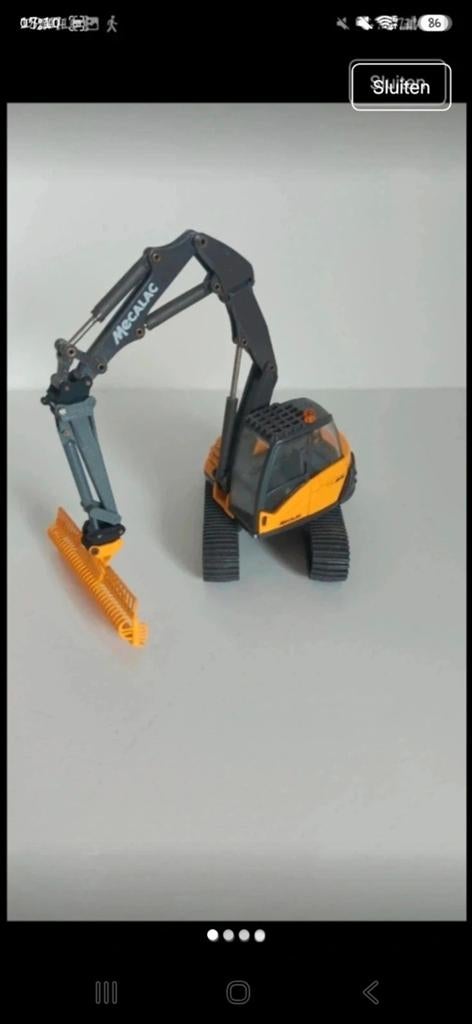 miniatuur 1:50 714mc kraan met verlanggiek en maaikorf, Ophalen of Verzenden, Zo goed als nieuw, Hijskraan, Tractor of Landbouw